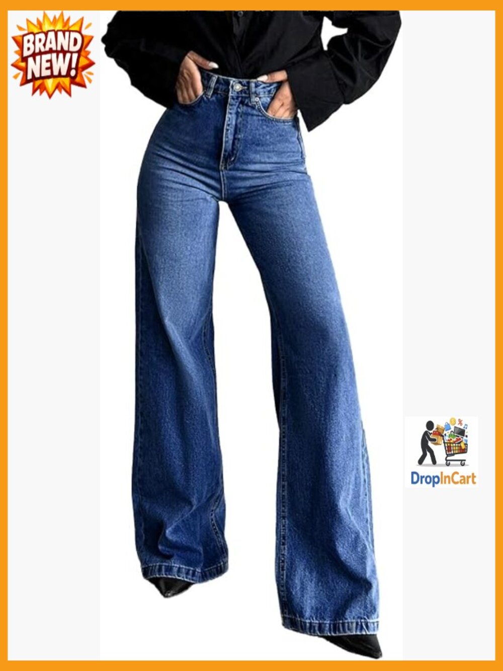Flare Jeans High Waisted Stretchy Wide Leg Pants with Pockets Early Fall Fashion